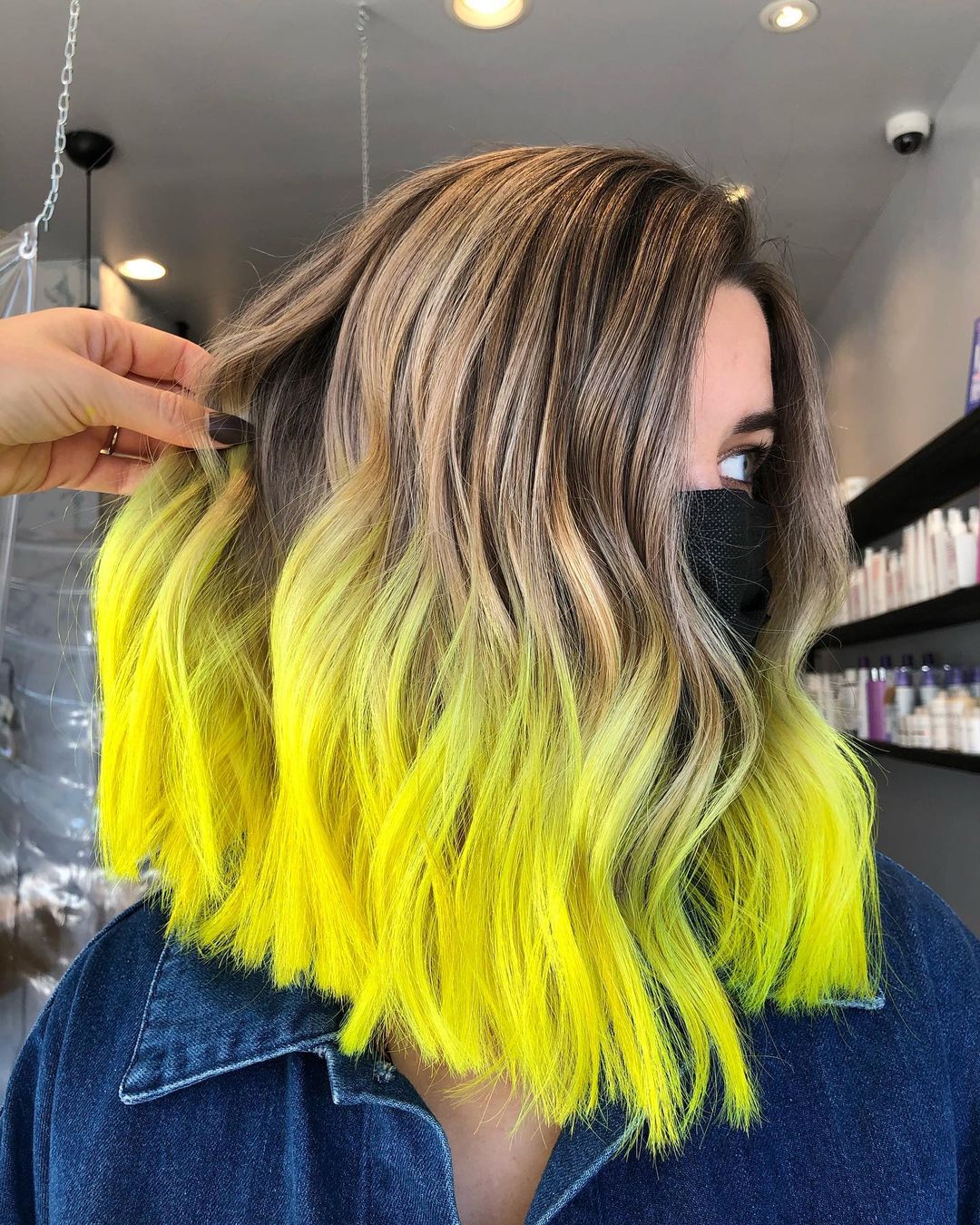 Long Bob With Yellow Ombre