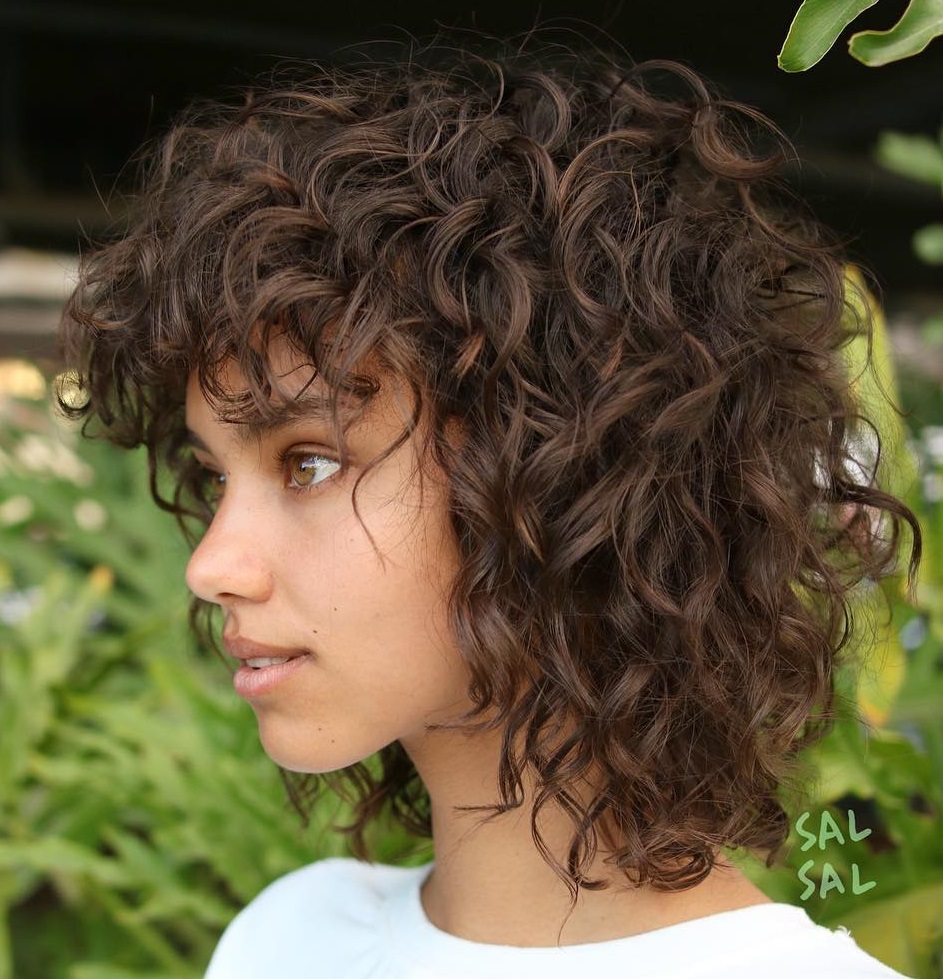 Cute Collarbone Shag For Naturally Curly Hair