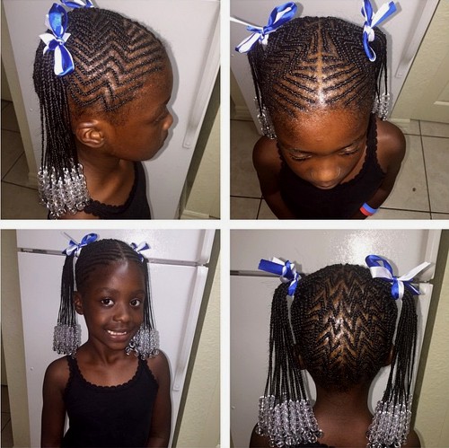 African American girl's braided hairstyle