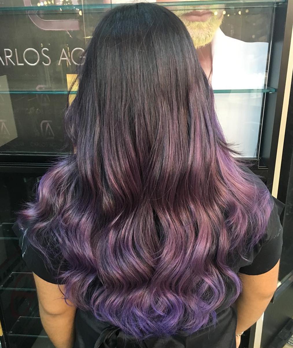 Subtle Purple Ombre For Brunettes