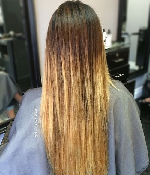 brown to golden blonde ombre