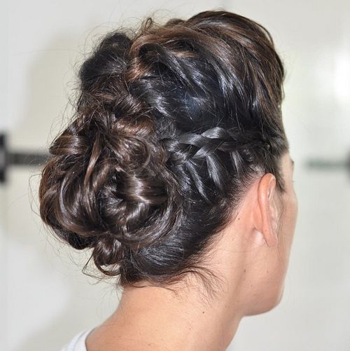 braided and twisted Mohawk updo