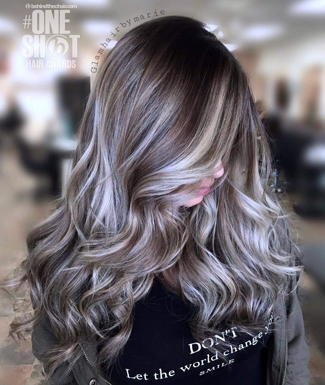 Long Brown Hair With White Highlights
