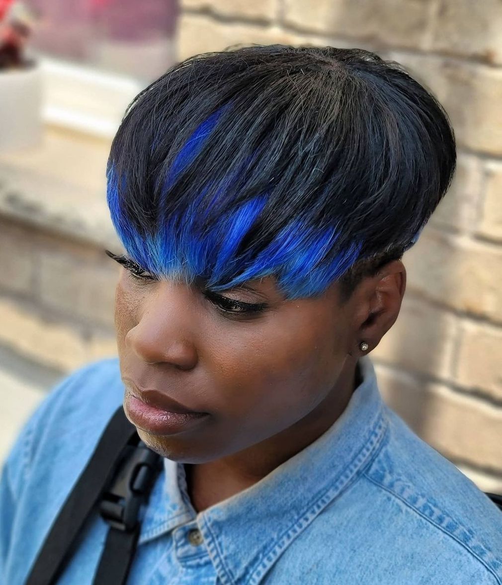 Blue and Black Hair Color for Dark Skin