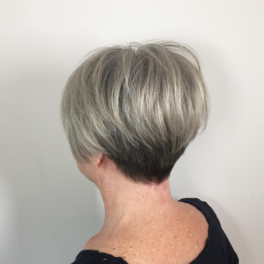 Tapered Gray Pixie for Thick Hair