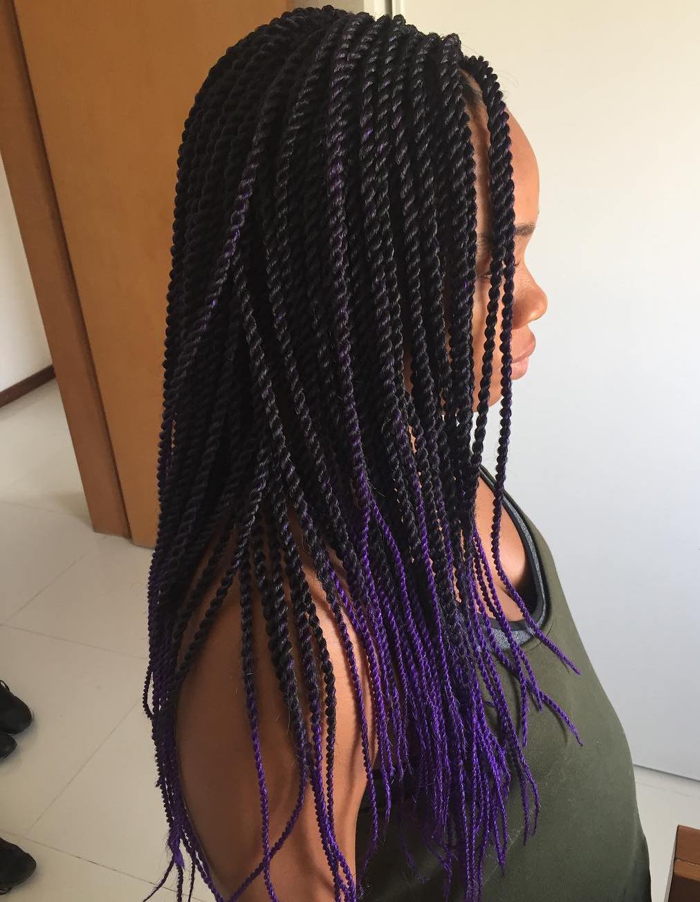 Rope Braids With Purple Ends