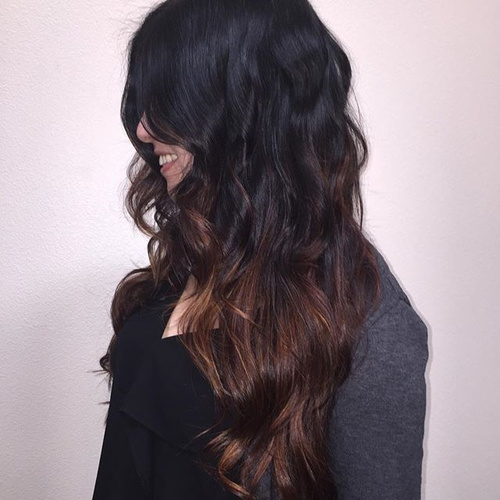 black to chocolate ombre