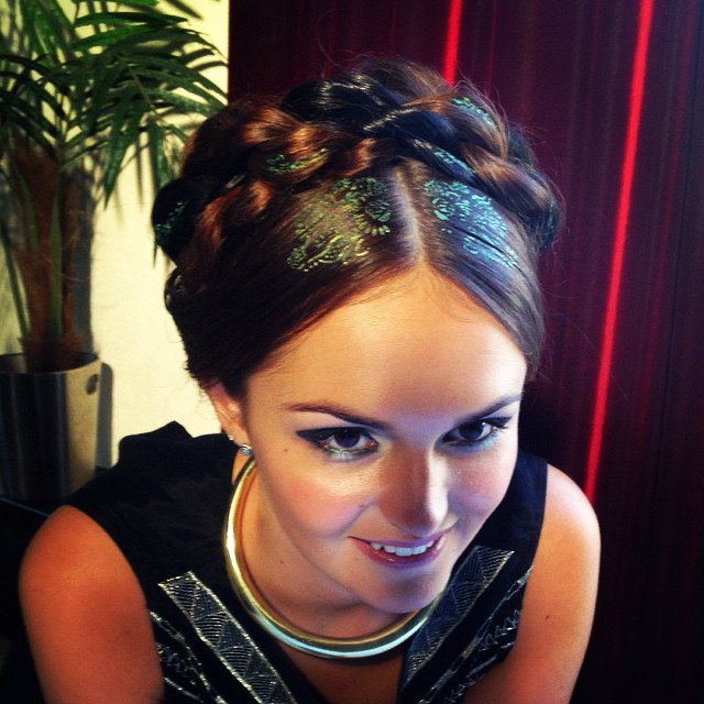 Braided Updo With Hair Stencils