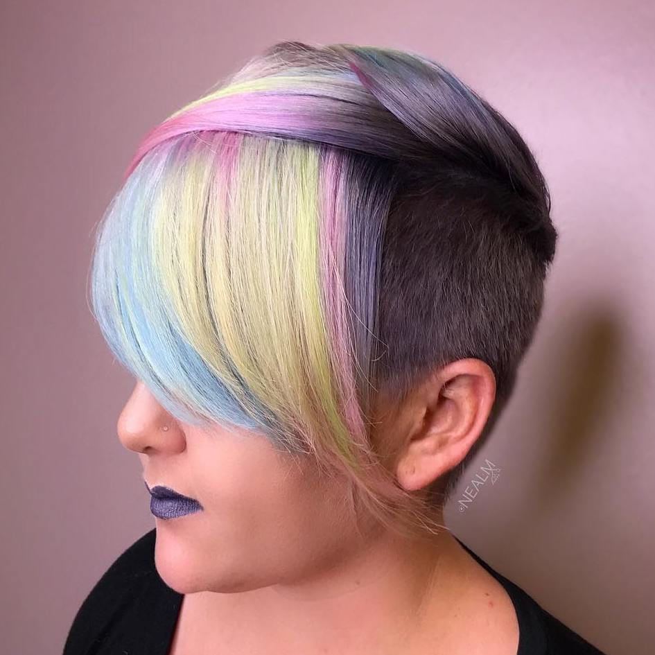 Short Undercut Hairstyle For Pastel Hair