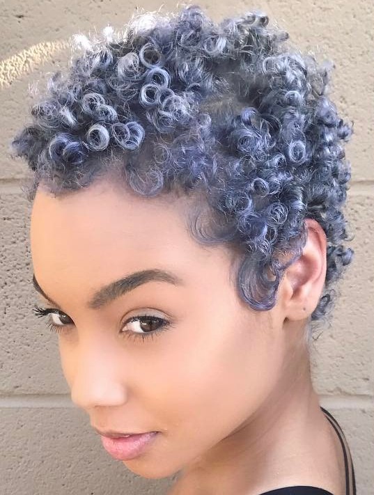 Short Natural Pastel Blue Hairstyle