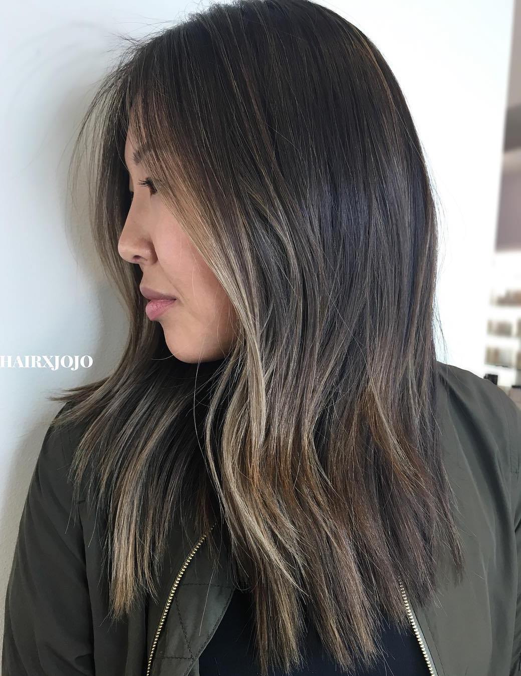 Asian Hairstyle With Partial Ash Highlights