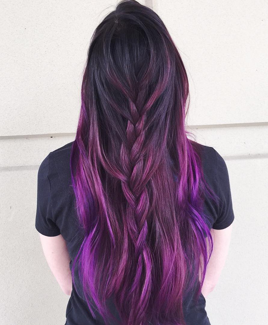 Black To Purple Ombre Hair