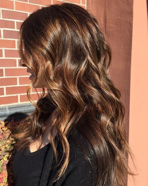 long layered brown hair