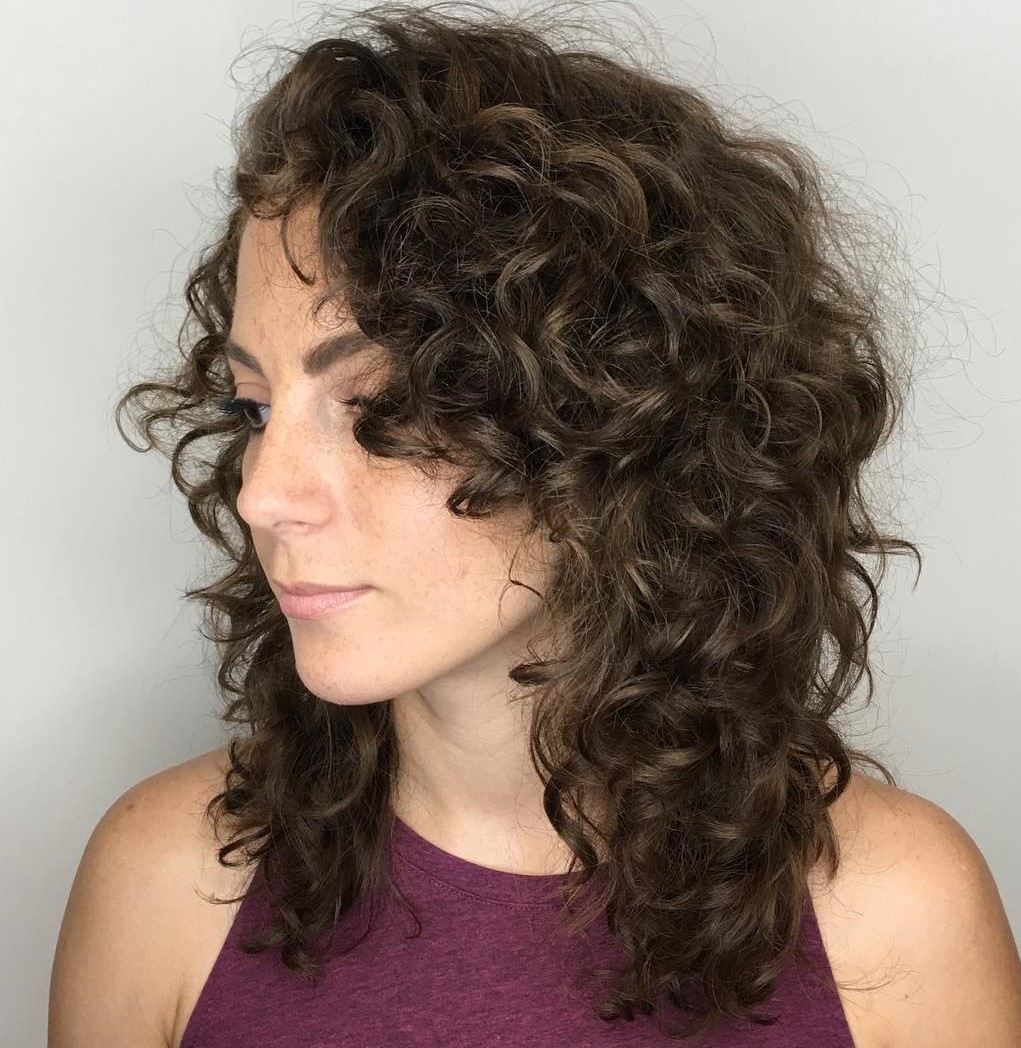 Mid-Length Layered Cut for Curly Hair