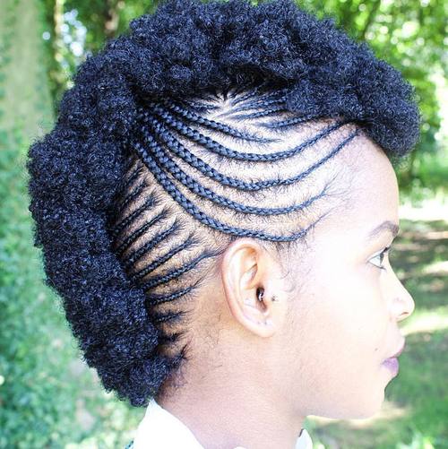 black braided mohawk for natural hair