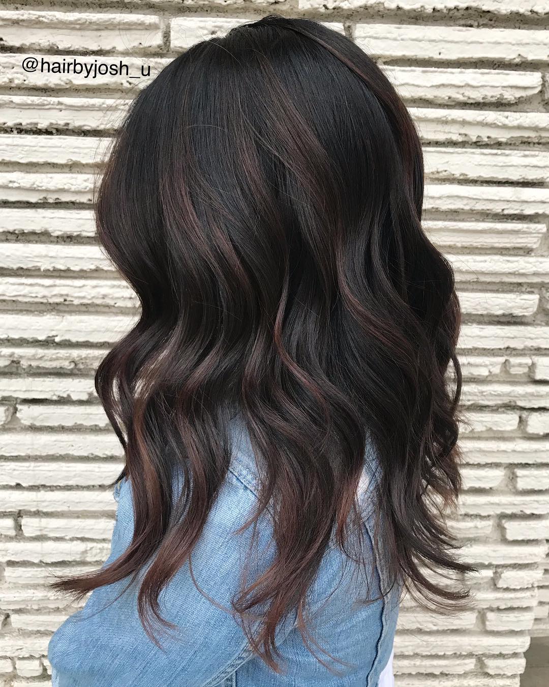 Black Hair with Subtle Brown Highlights