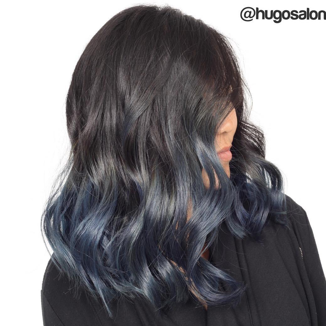 Subtle Blue Ombre For Brown Hair