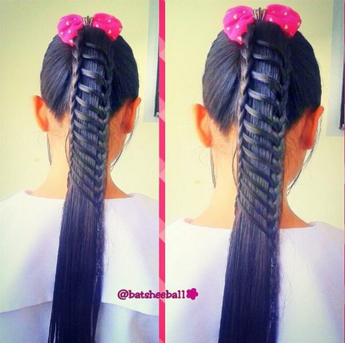 braided pony hairstyle for girls