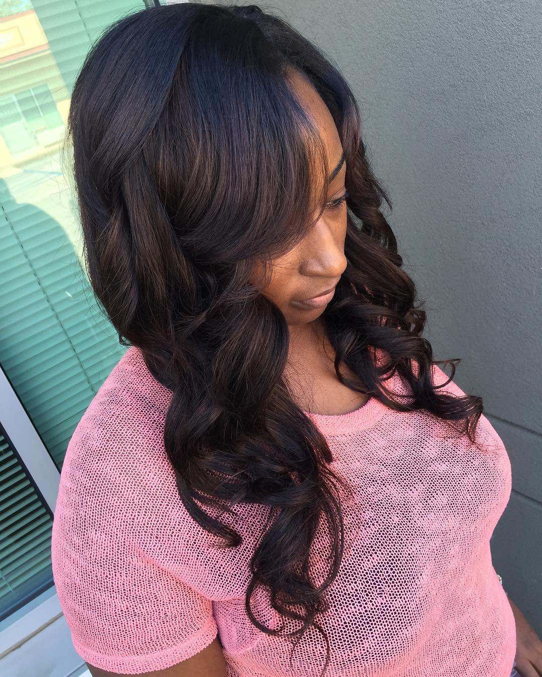 Long Curly Sew In Hairstyle