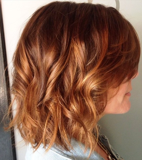 copper hair with caramel highlights