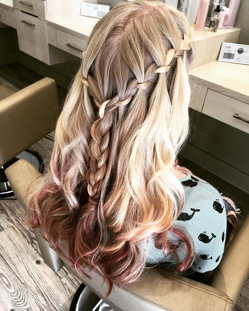 two waterfall braids hairstyle