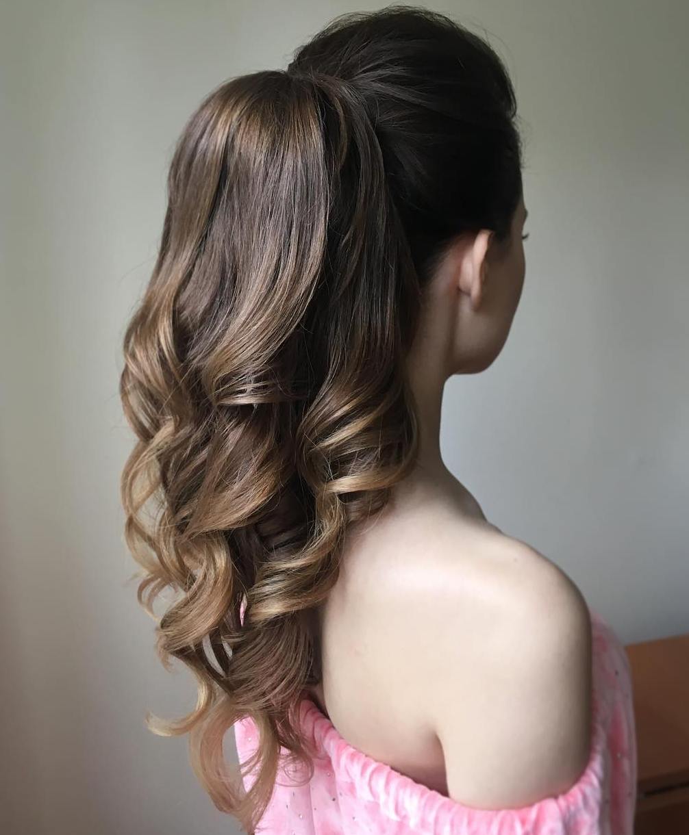 Formal Curly Ponytail For Long Hair