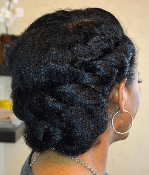 Easy Twisted Updo For Natural Hair