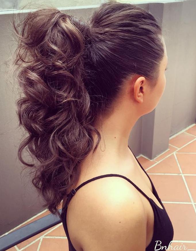 Curly Ponytail With A Bouffant