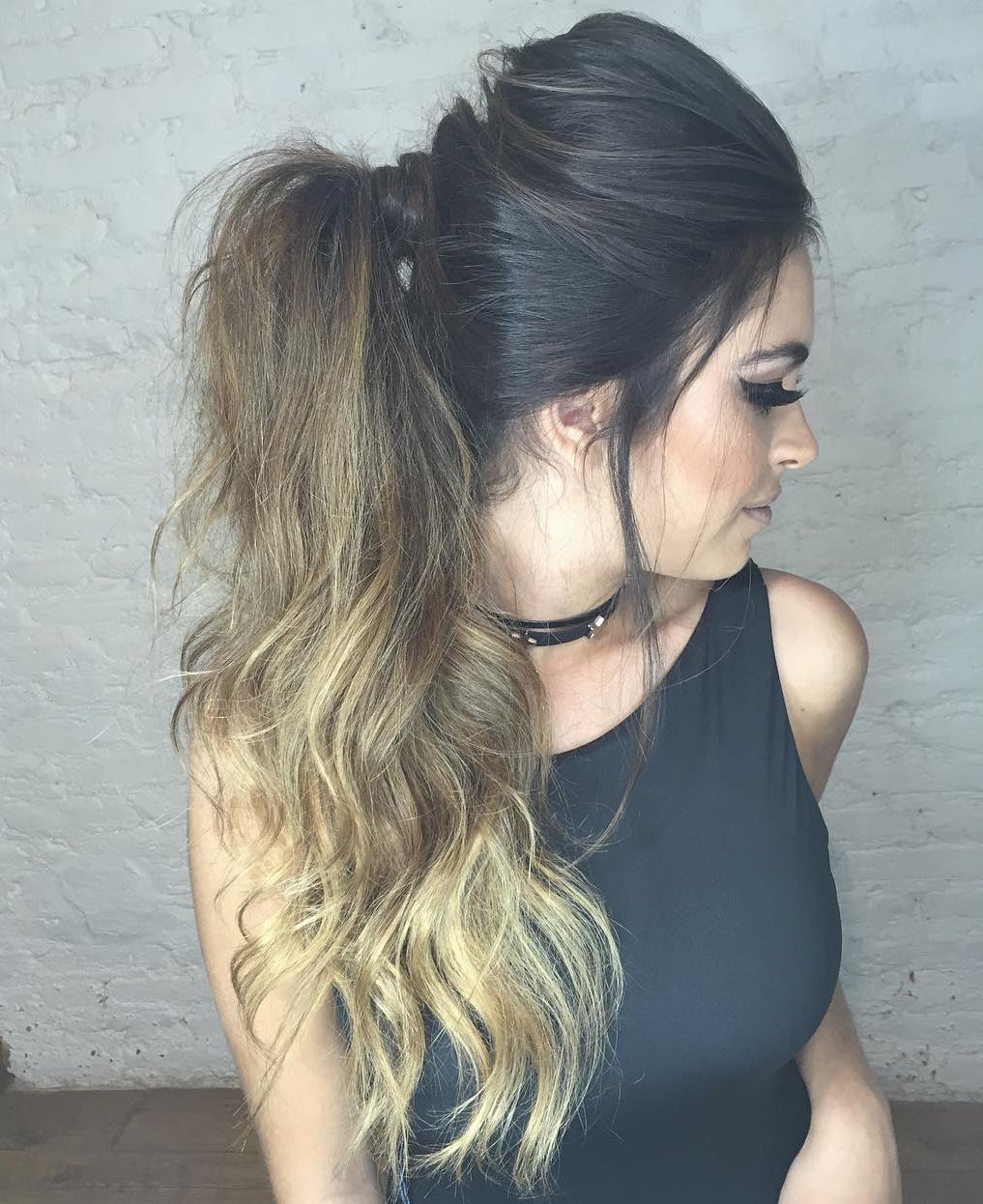 Long Tousled Ponytail With A Bouffant