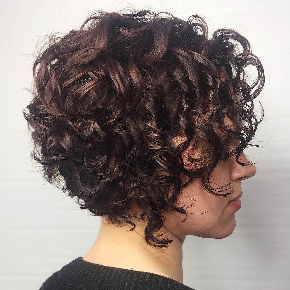 Cute Sassy Inverted Bob For Curly Hair
