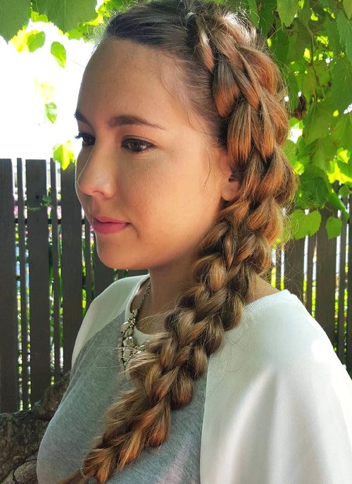 two side braids hairstyle for teen girls