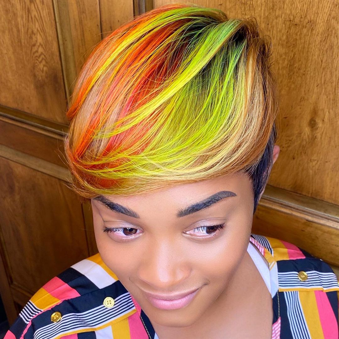 Black Girl with Rainbow Hair