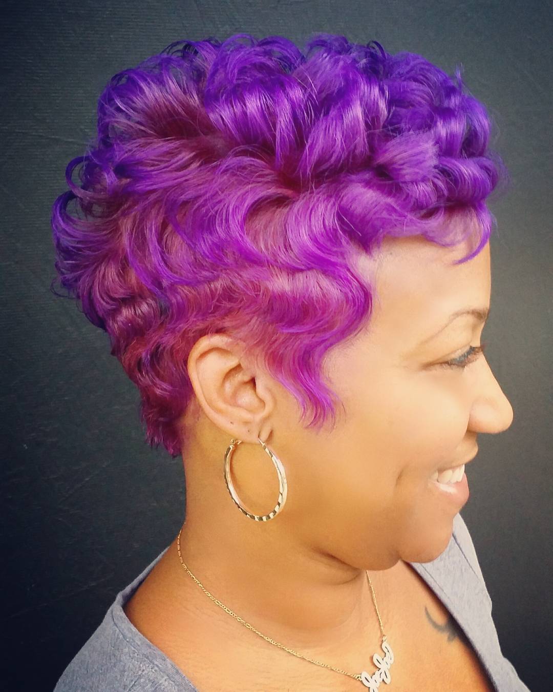Purple Pixie Hairstyle