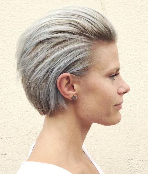 short silver blonde hairstyle