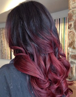 black into red ombre