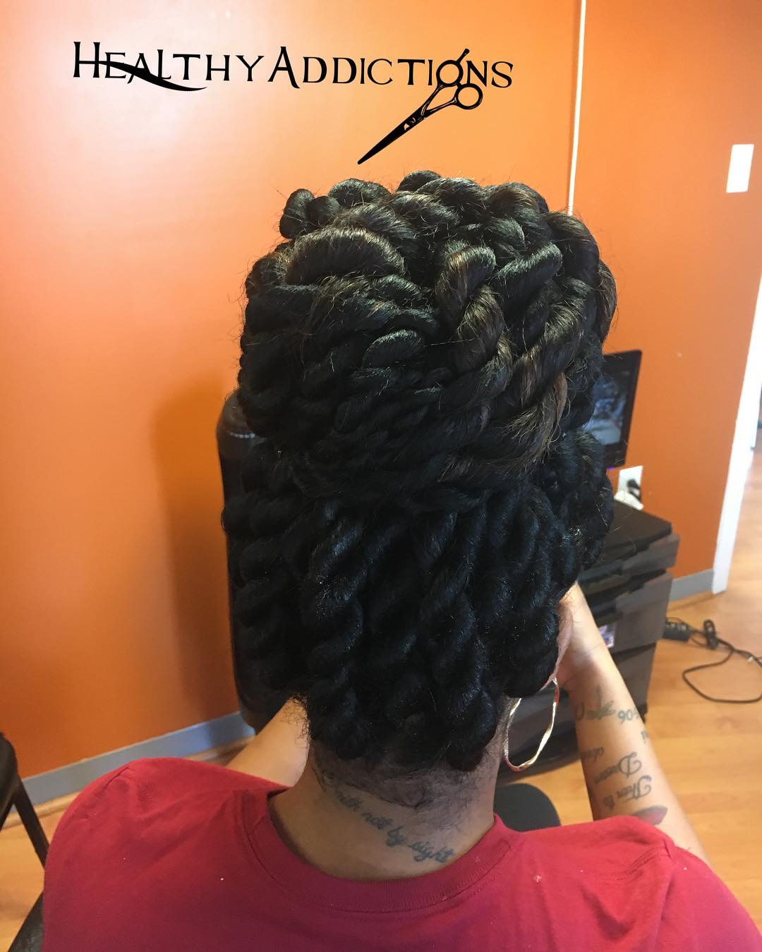Bun Updo For Small Senegalese Twists