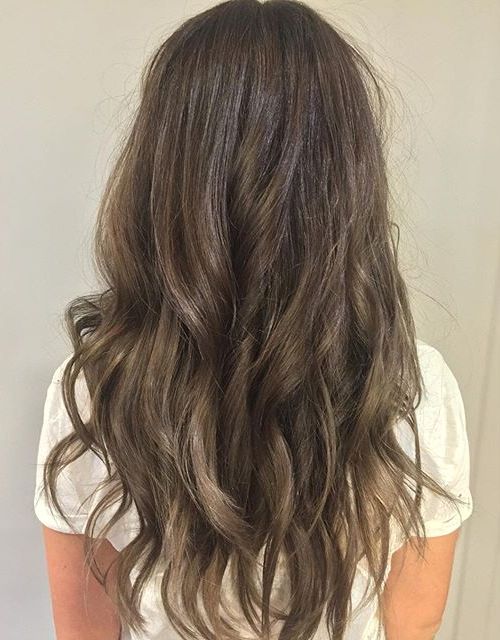 long layered ash brown ombre