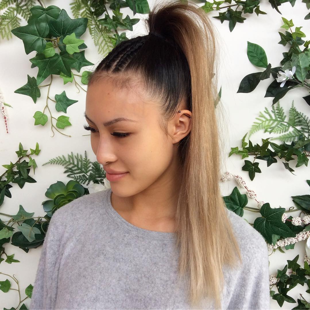 Ponytail With Cornrows For Straight Hair