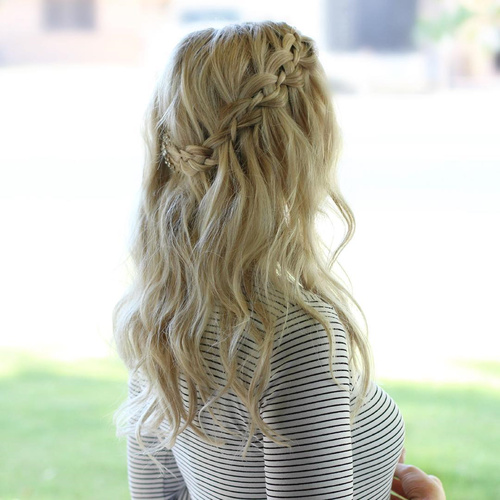 casual waterfall braid hairstyle