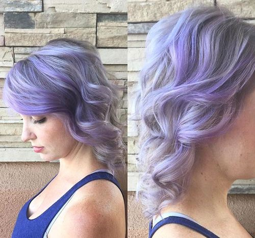 wavy pastel purple hairstyle
