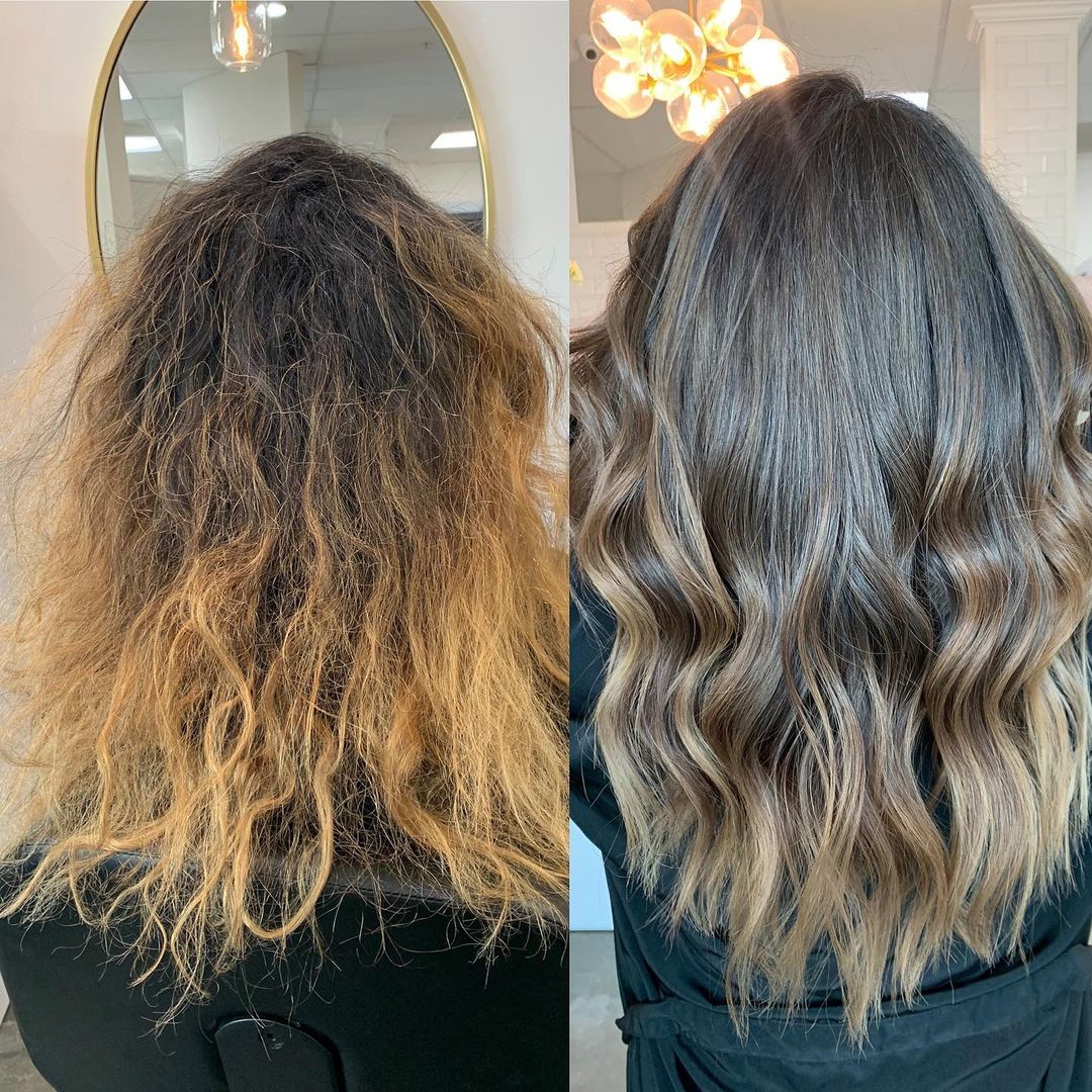 Deep Conditioning Hair Before and After Image