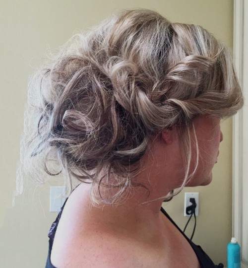 messy updo with side twists