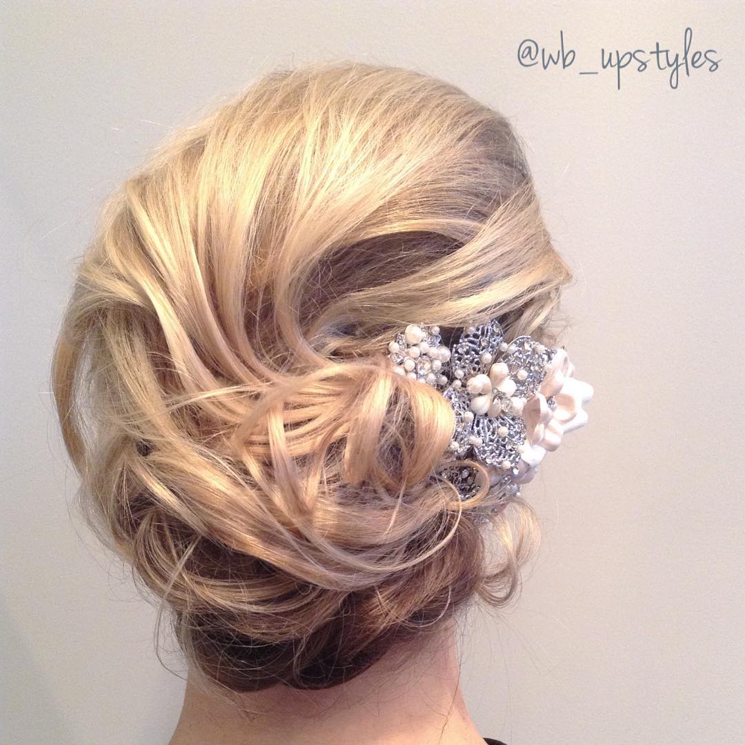 Curly Messy Wedding Updo