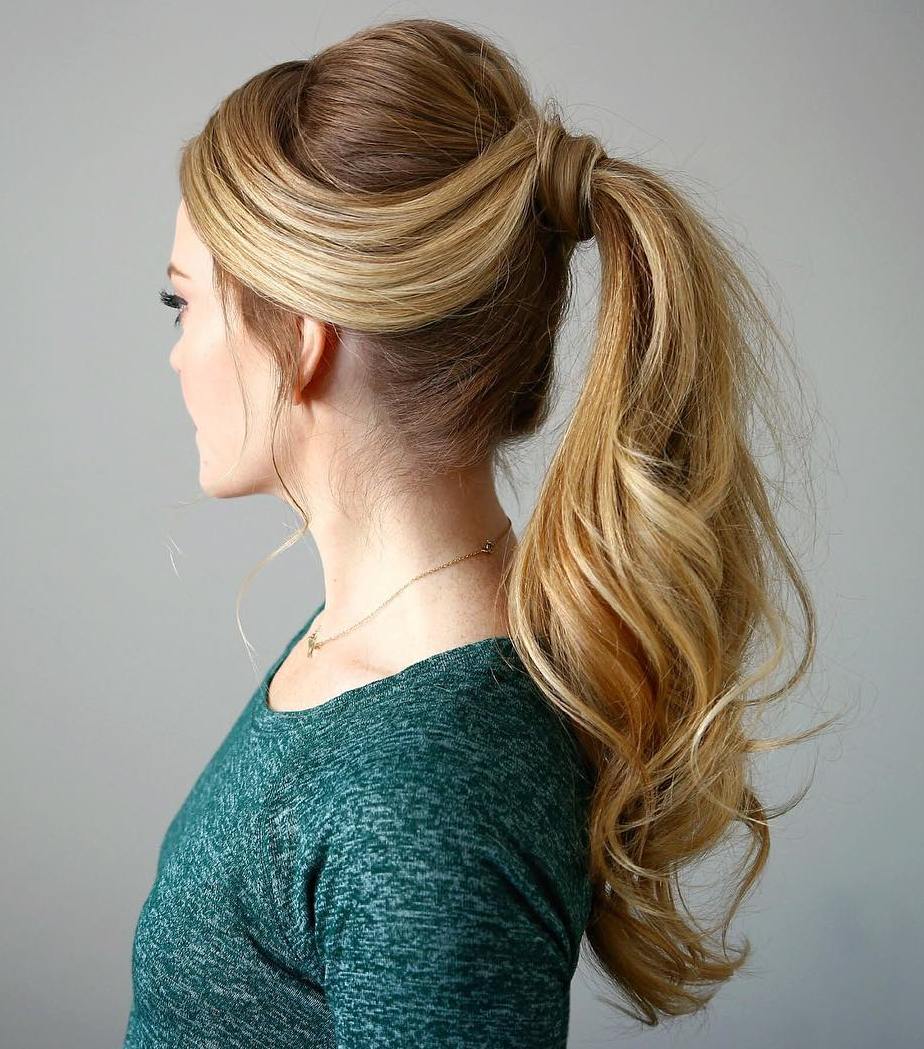 Wrapped Ponytail For Long Hair