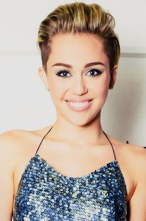 Miley Cyrus short haircut with undercuts