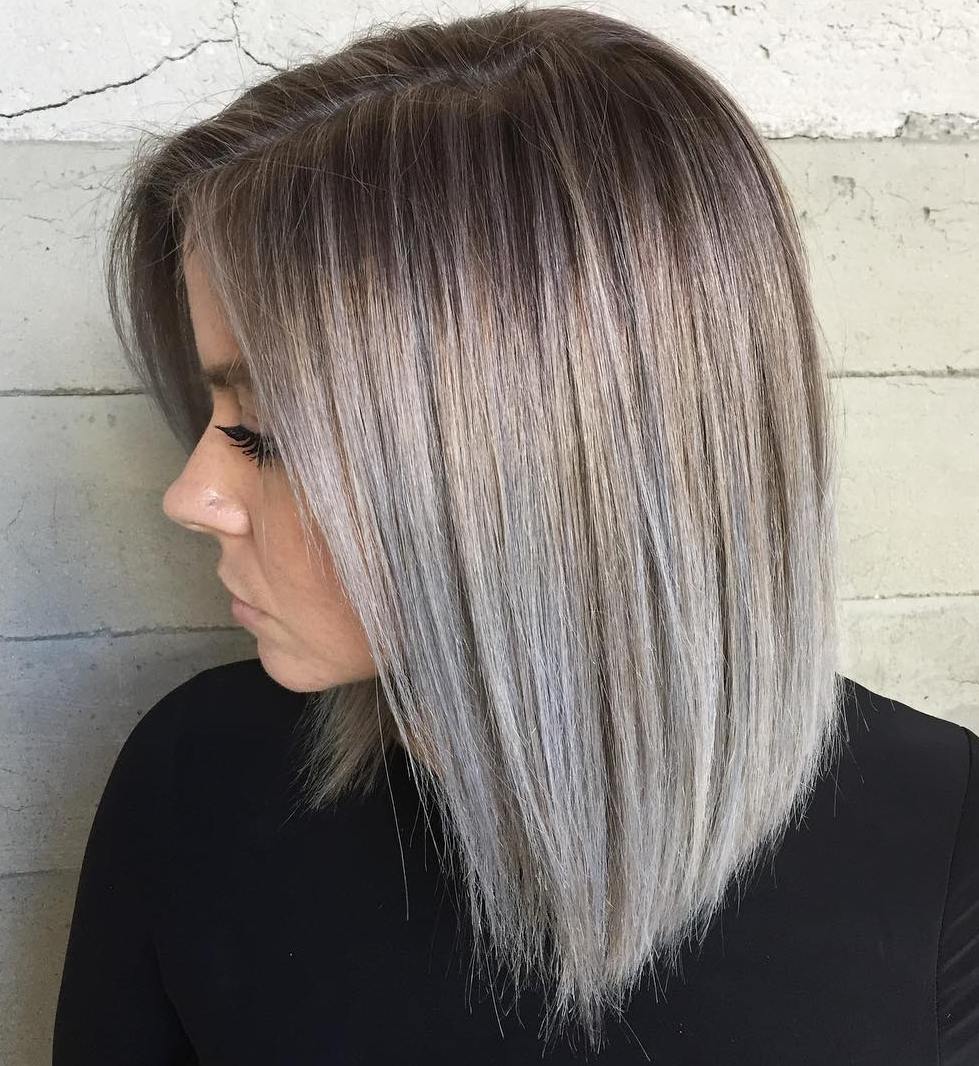 Silver Bob With Root Fade