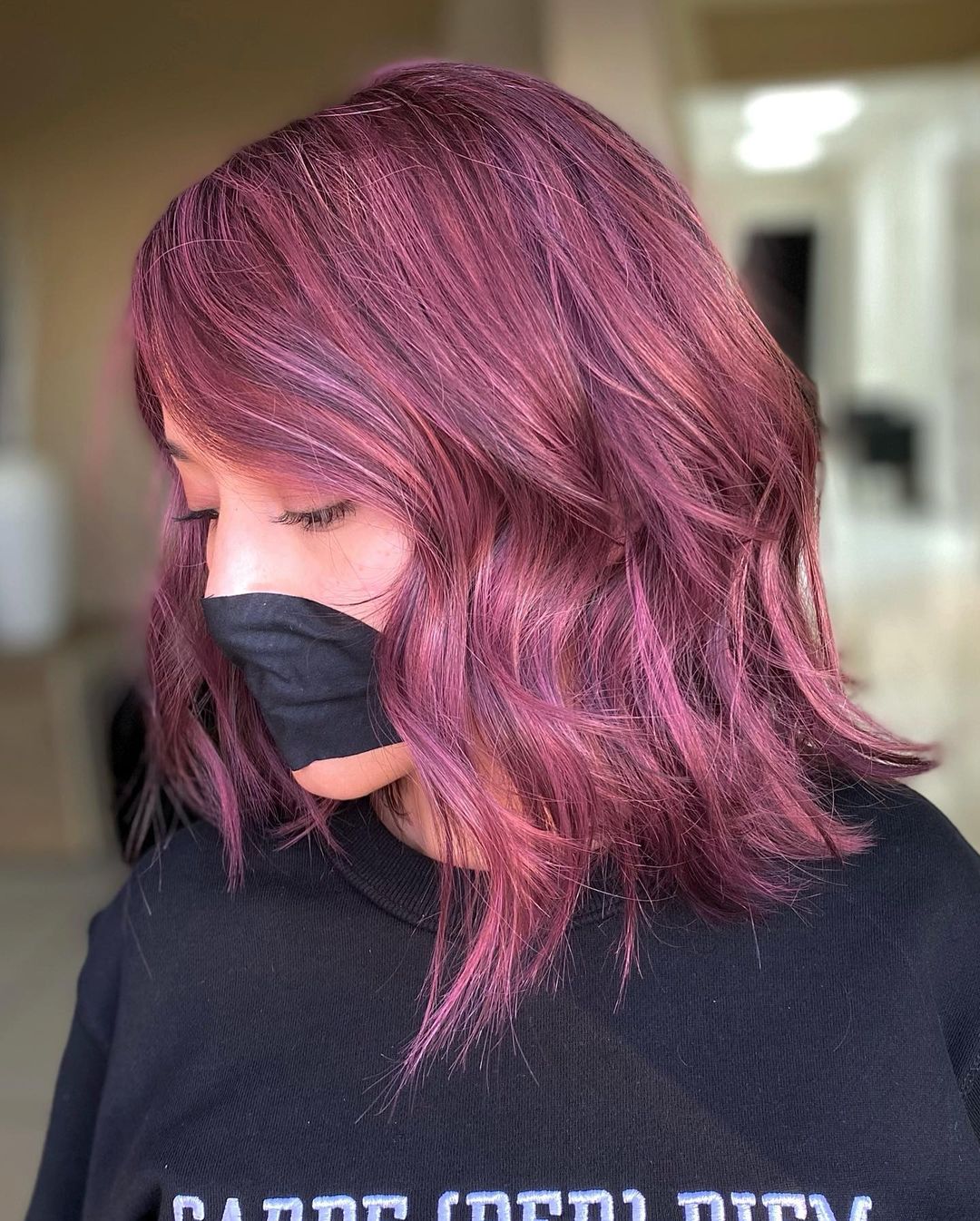Pink Hair with Purple Lowlights
