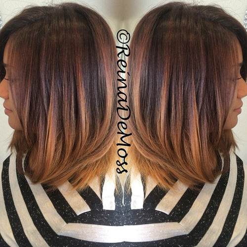 long bob with ombre highlights