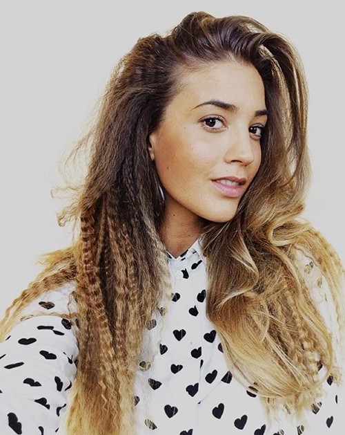 crimped hairstyle for long hair