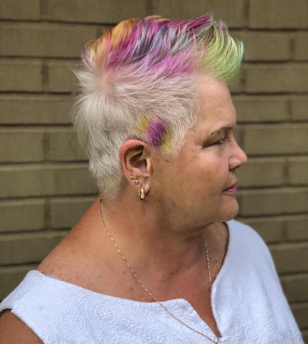 Spiky Colored Cut For Older Women